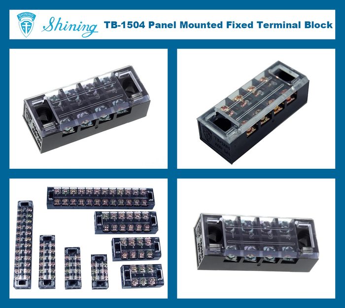 Covered Dual Row 4 Position Screw Terminal Block