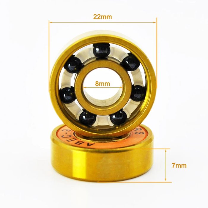 Hybrid Ceramic Skateboard Ball Bearing with White Seals