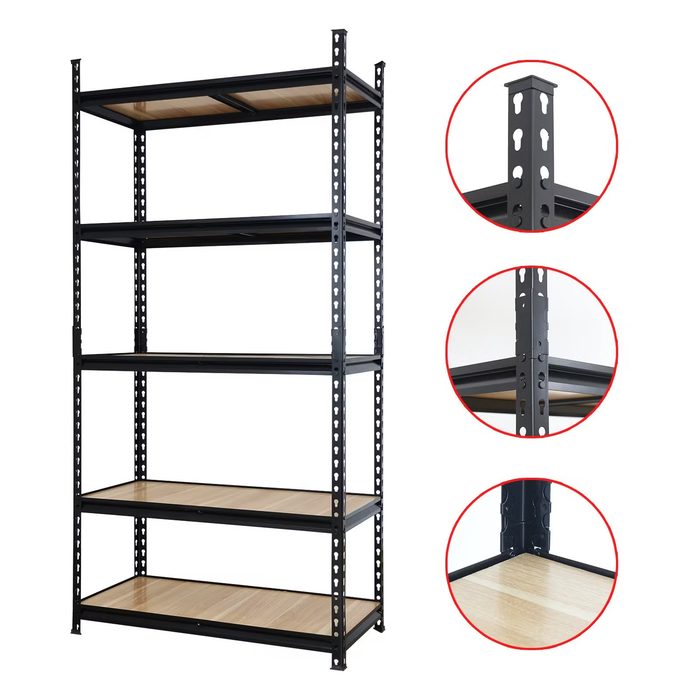 5 Tier Adjustable Boltless Storage Shelving