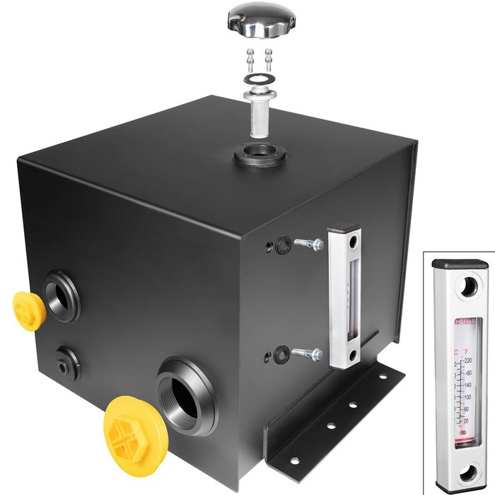 Hydraulic Tank and Reservoir with Breather, Sight Gauge, and Mounting Brackets