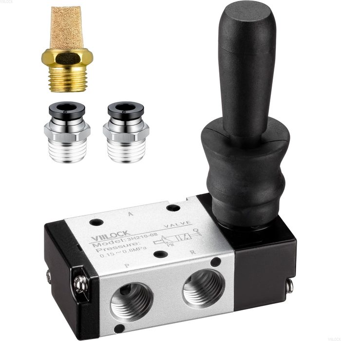 1/4" BSPP Manual 90° Lever Aluminum 2 Position Pneumatic Valve