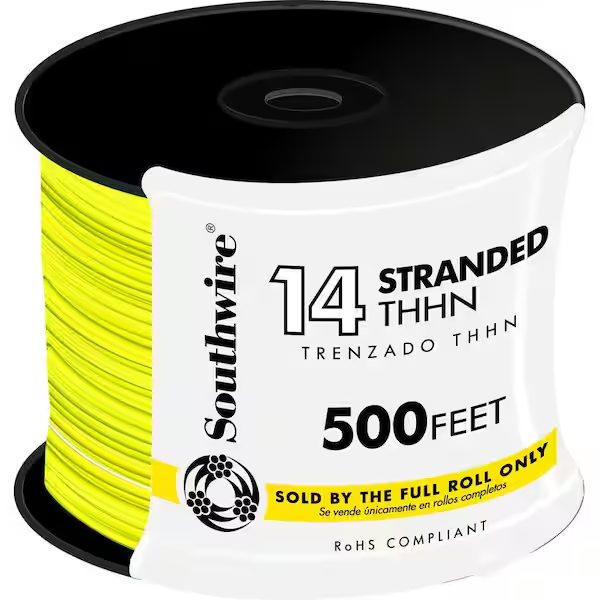 #14 Yellow THHN Solid Wire