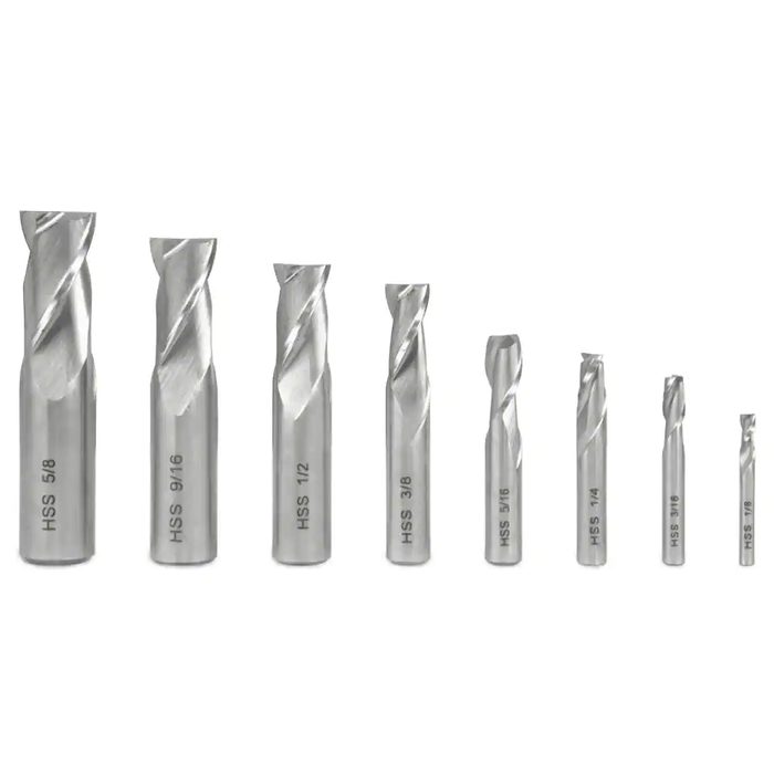 2-Flute HSS End Mill Set