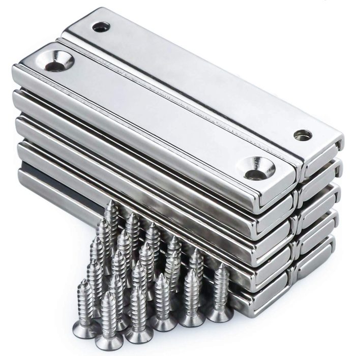 Neodymium Rectangular Pot Magnets with 70LBS Pull Force