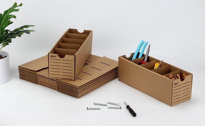 Parts Bins with Dividers, Cardboard Storage Boxes