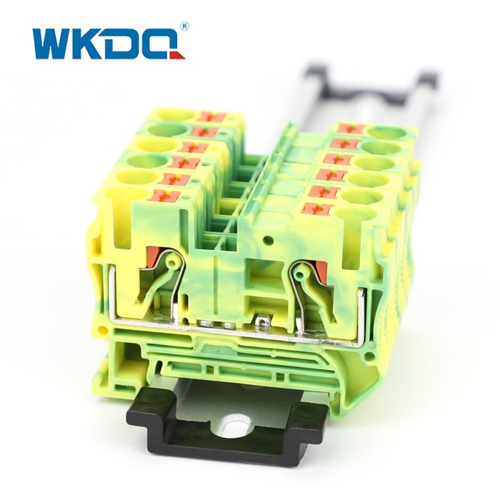 6 AWG 10.2mm Yellow DIN Rail Mount Terminal Block