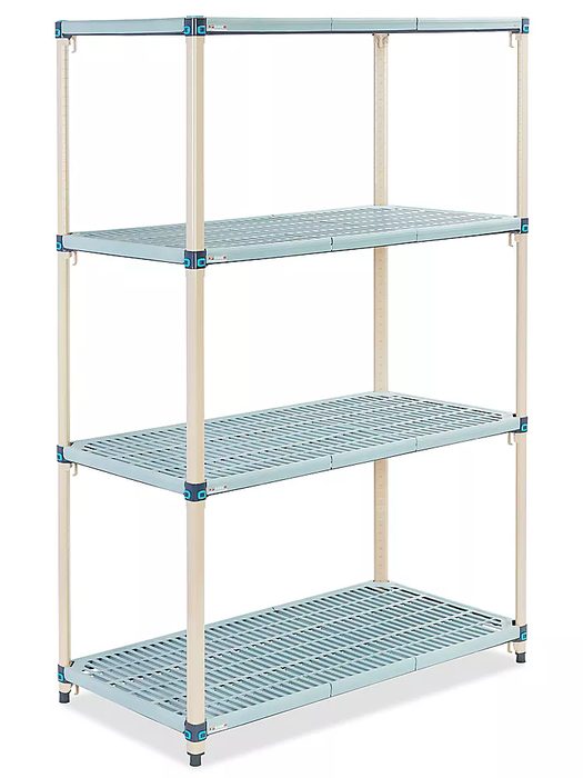 Vented Plastic Shelving, 48 x 24 x 74"