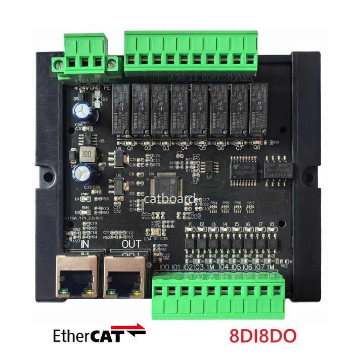EtherCAT IO Module Slave Digital Isolated 8 Transistor Input 8 Relay Output