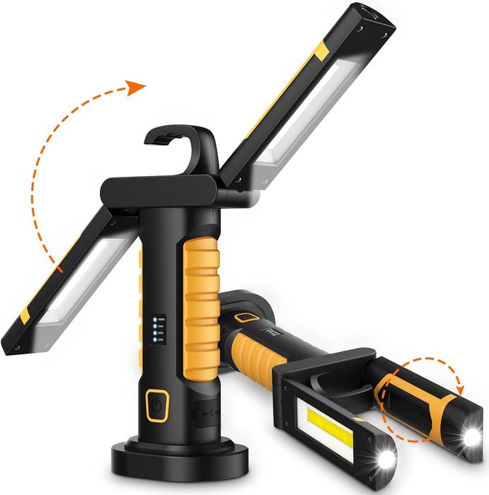 Portable COB LED Flashlight Rechargeable Work Light
