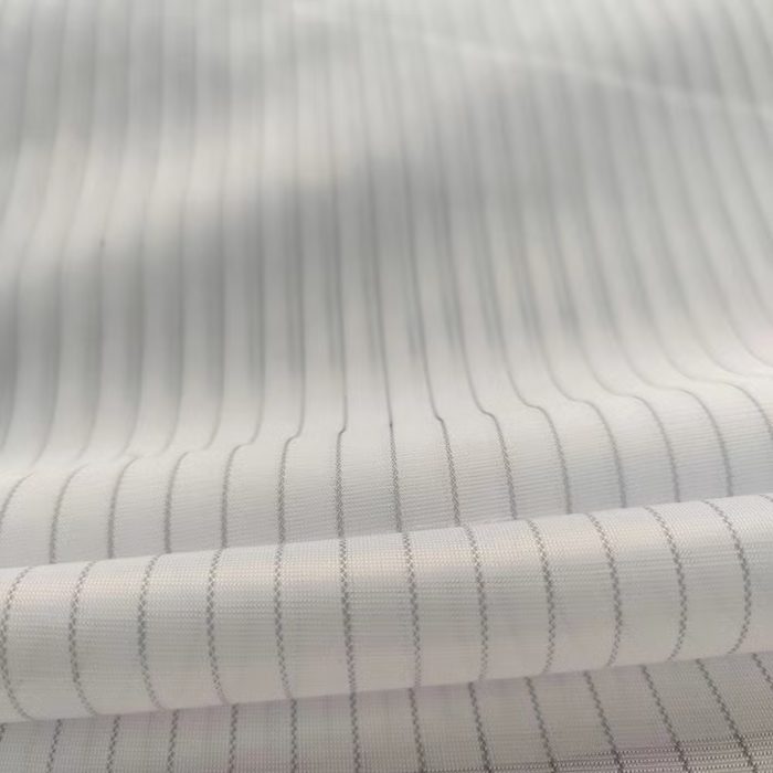 Conductive Fiber Knitted Striped Fabric