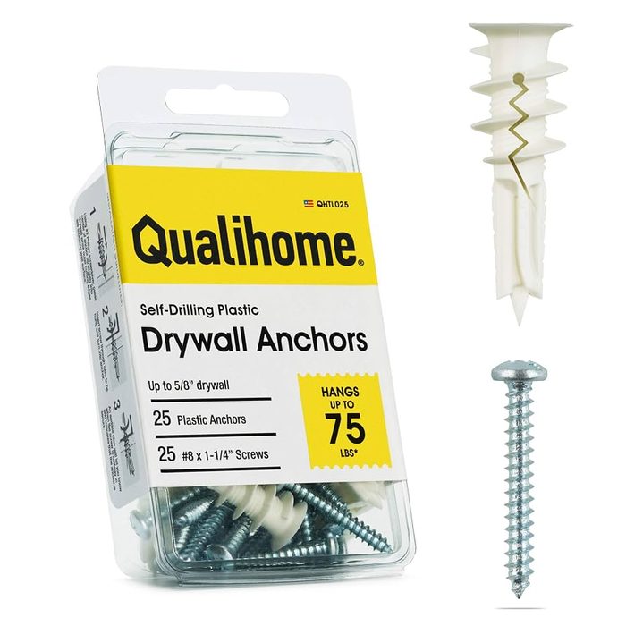 #8 Self Drilling Drywall Plastic Anchors with Screws