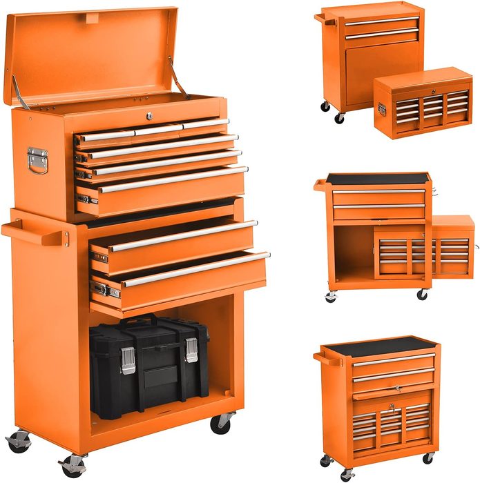 8 Drawer Rolling Tool Chest with Wheels