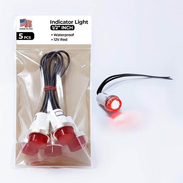 Universal 12V Red Incandescent Indicator Light