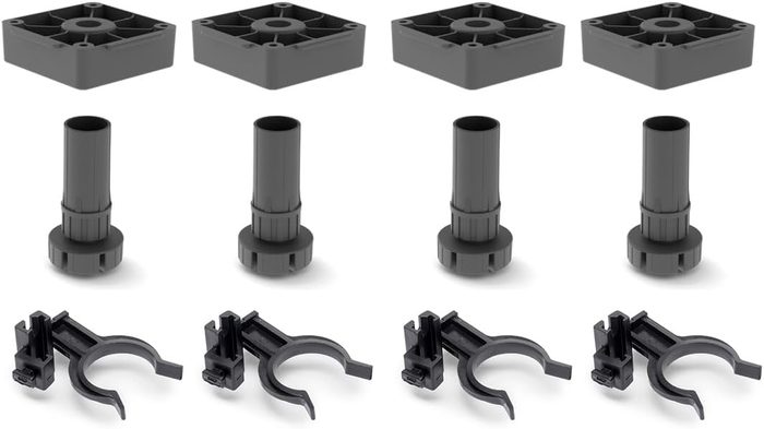 Adjustable feet for kitchen or bathroom cabinet