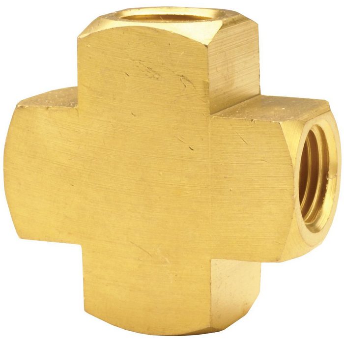 Brass & Chrome Pipe Cross Fitting