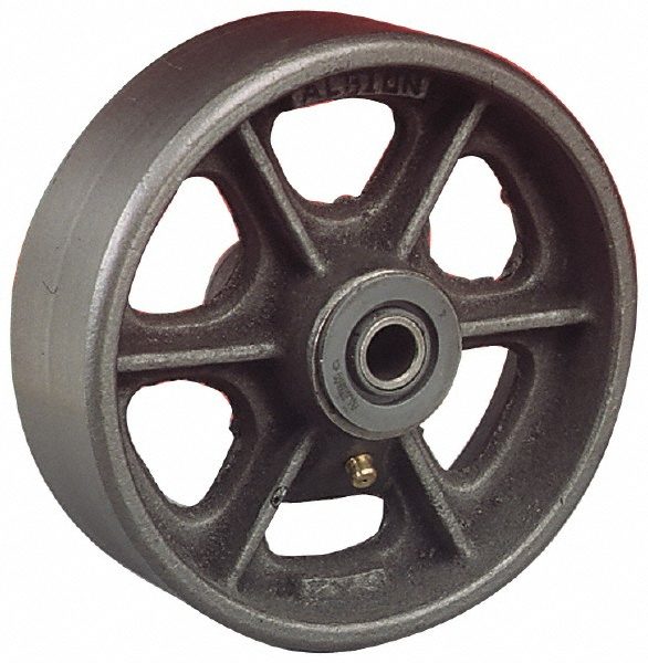 Caster Wheel: Cast Iron, 9" Dia, 3" Wide, 1" Axle