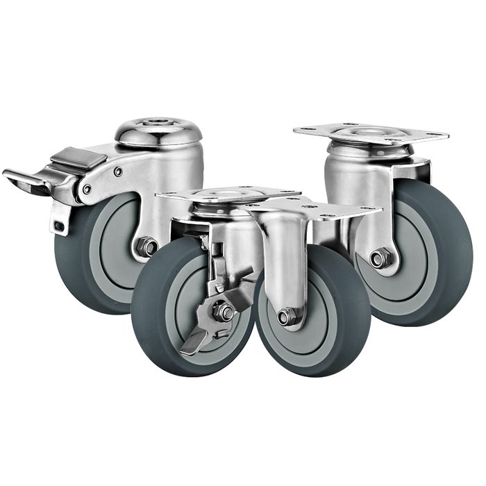 Medium Duty Stainless Steel TPR Caster Wheels