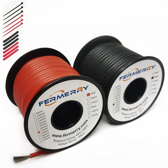 VW-1 Stranded Copper Hookup Wire 22-24 AWG Silicone Rubber Insulation
