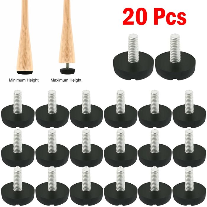 Rubber Adjustable Feet Pad With Screw, M6