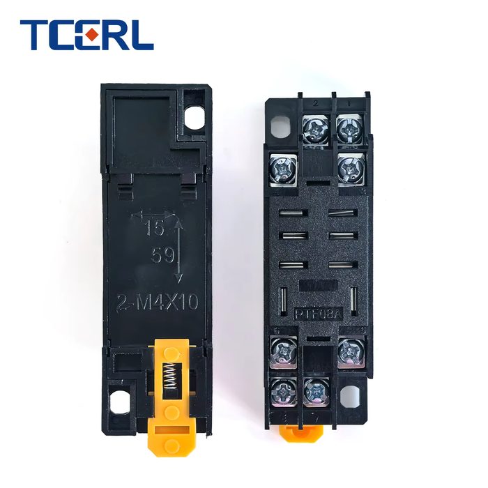 8 Pin Terminal Relay Socket Base Black For PTF08A