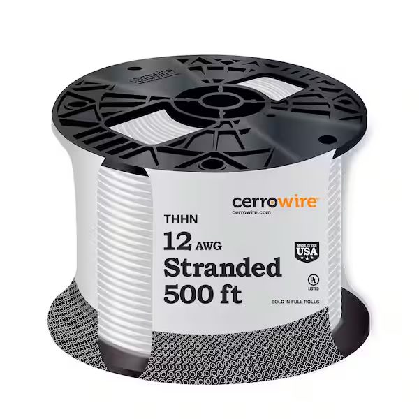 THHN Wire, 12 AWG, Stranded Core, 500' Long