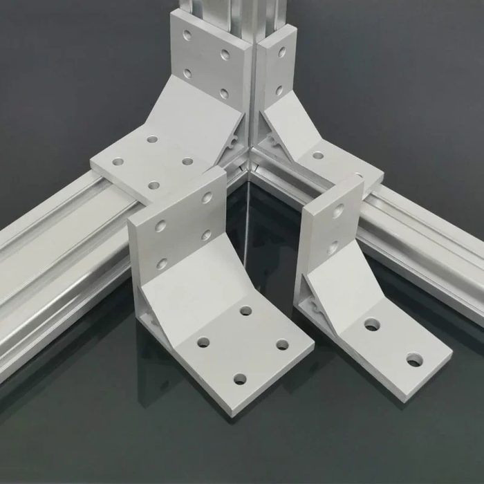 Right Angle Aluminum Bar with Stiffener & Elongated Holes