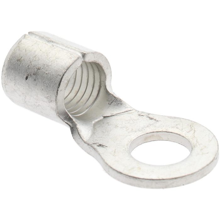 Circular Ring Terminal: Non-Insulated, 4 AWG, Crimp Connection, 1.319" Long, 0.65" Wide
