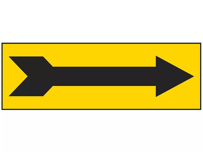 Yellow with Black Arrow Pipe Markers