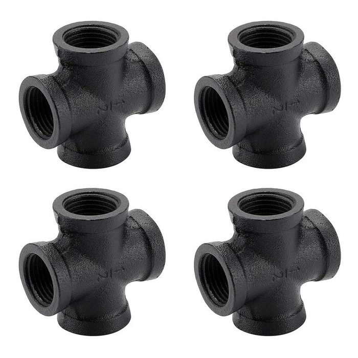 Black Pipe Cross Fitting