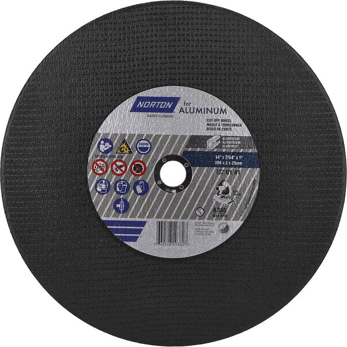 Cutoff Wheel: Type 1 (01/41), 10" Dia, 7/64" Thick, 1" Hole