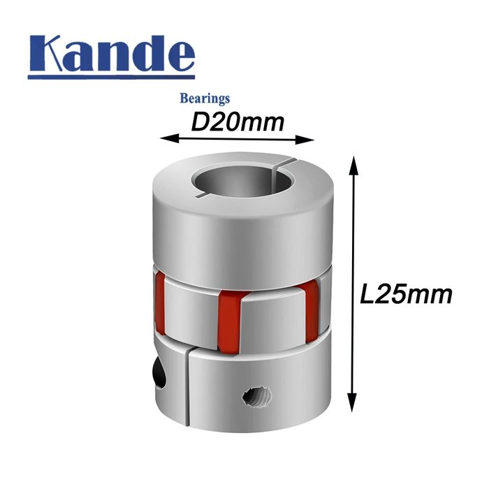 Three-jaw D20L25 Spider Coupling Aluminum Alloy Star BW Coupling Motor Joint Solid Rubber Pad, 5/6/6.35/8/10mm bore