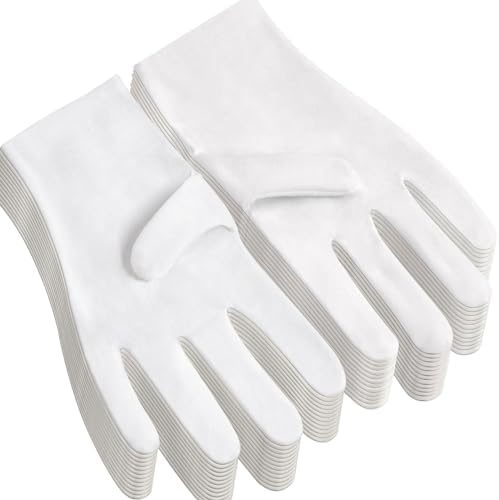 White Cotton Gloves for Eczema Dry Hands