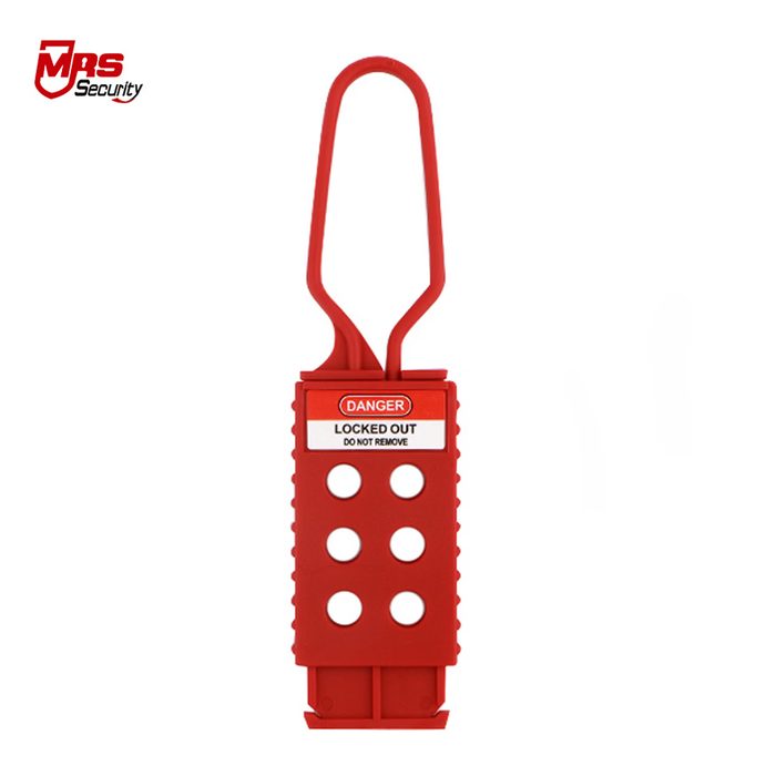 Red Lock Hasp Six Hole Safety Lockout Tagout