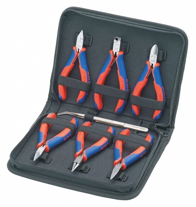 6 Pliers, Knurled Grip, Precision Plier Set