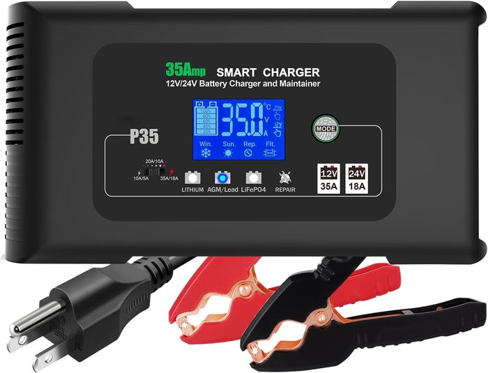 35 Amp Battery Charger, 6V/12V/24V Smart Trickle