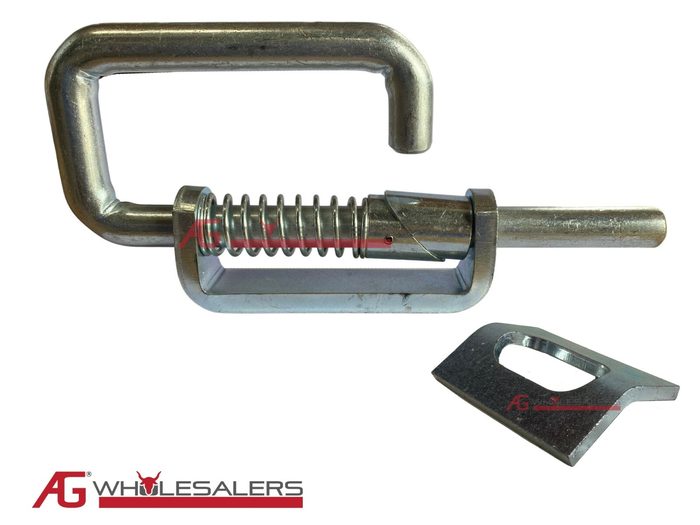 Slam Latch & Striker Plate 20mm Pin 80mm Length - Weld on Cattle Gate Crush