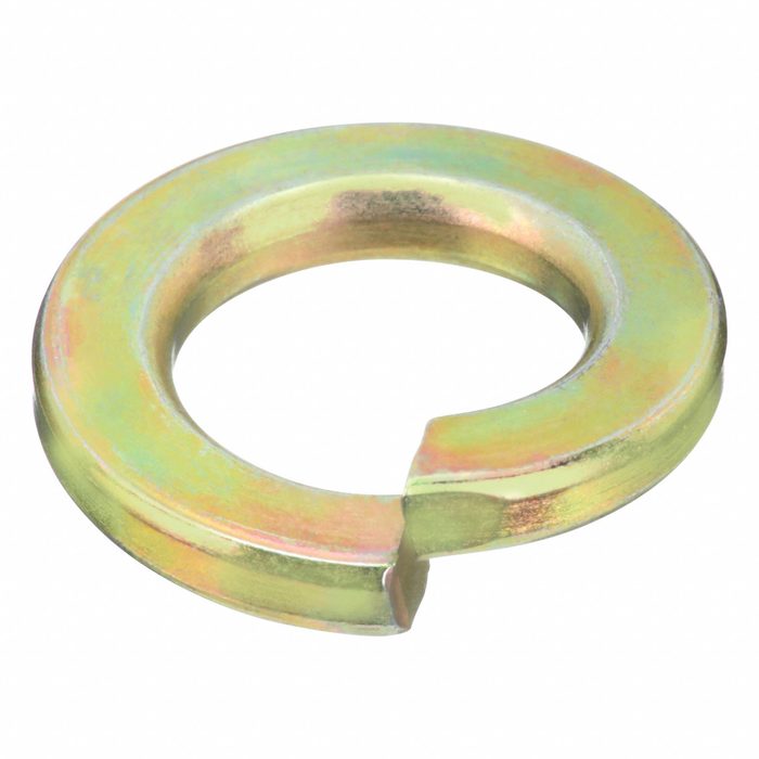 Split Lock Washer, Through Hardened, Zinc Yellow