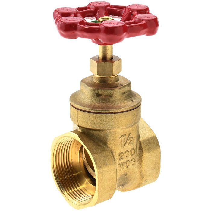 Compact Gate Valve, 1-1/2" Pipe, IPS, Brass