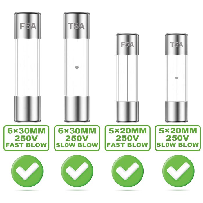 Fast Blow Glass Fuses Assortment Kit