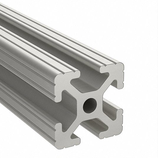 T-Slot Framing Extrusion, 10 Series, 6 ft Lg, Silver