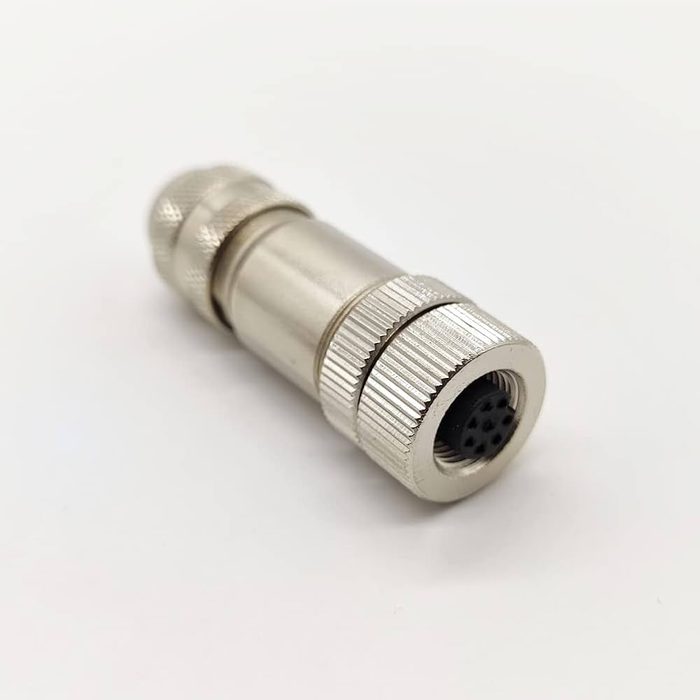 M12 12 Pin Female A Coded Circular Aviation Sensor Cable Connector