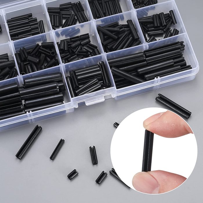 Roll pin Assortment SAE Slotted Spring Pins Steel Split Expansion Pin Black Roll Pins Spring Dowel