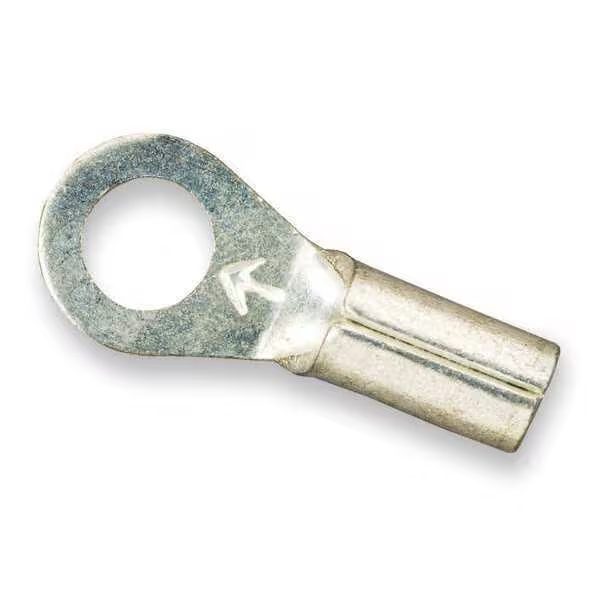 3M Ring Terminal, 3/8 in Stud Size, 8 AWG, 1,000 V, Bare Insulated, Crimp Termination M8-38RX