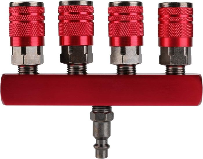 4-Way Straight Air Manifold 5 Ports