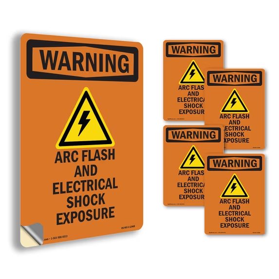 WARNING-ARC FLASH HAZARD Sticker, 10" x 14"