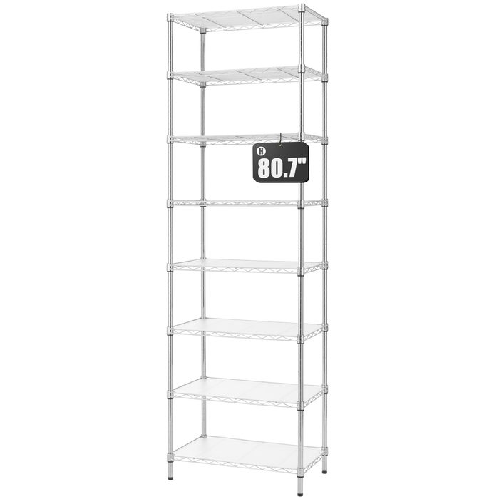 8-Tier Wire Shelving Unit Adjustable Steel