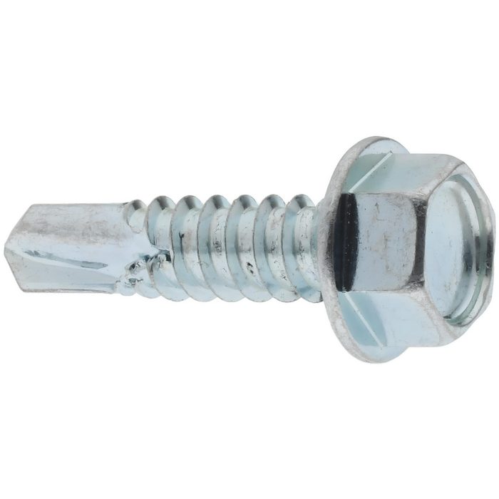 Self-Drilling Screw, 14 x 6", Hex - Unslotted Drive Indented Hex Washer Head