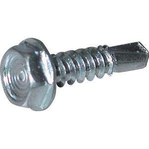 Self-Drilling Screw, 3/8"-12 x 1", Hex - Unslotted Drive Indented Hex Washer Head