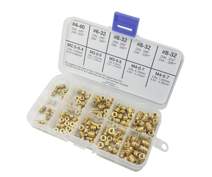 Threaded Heat Set Inserts for Plastics Combination Assortment A