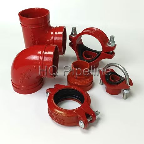 Black Pipe Fitting with Grooved Connections for Fire Protection